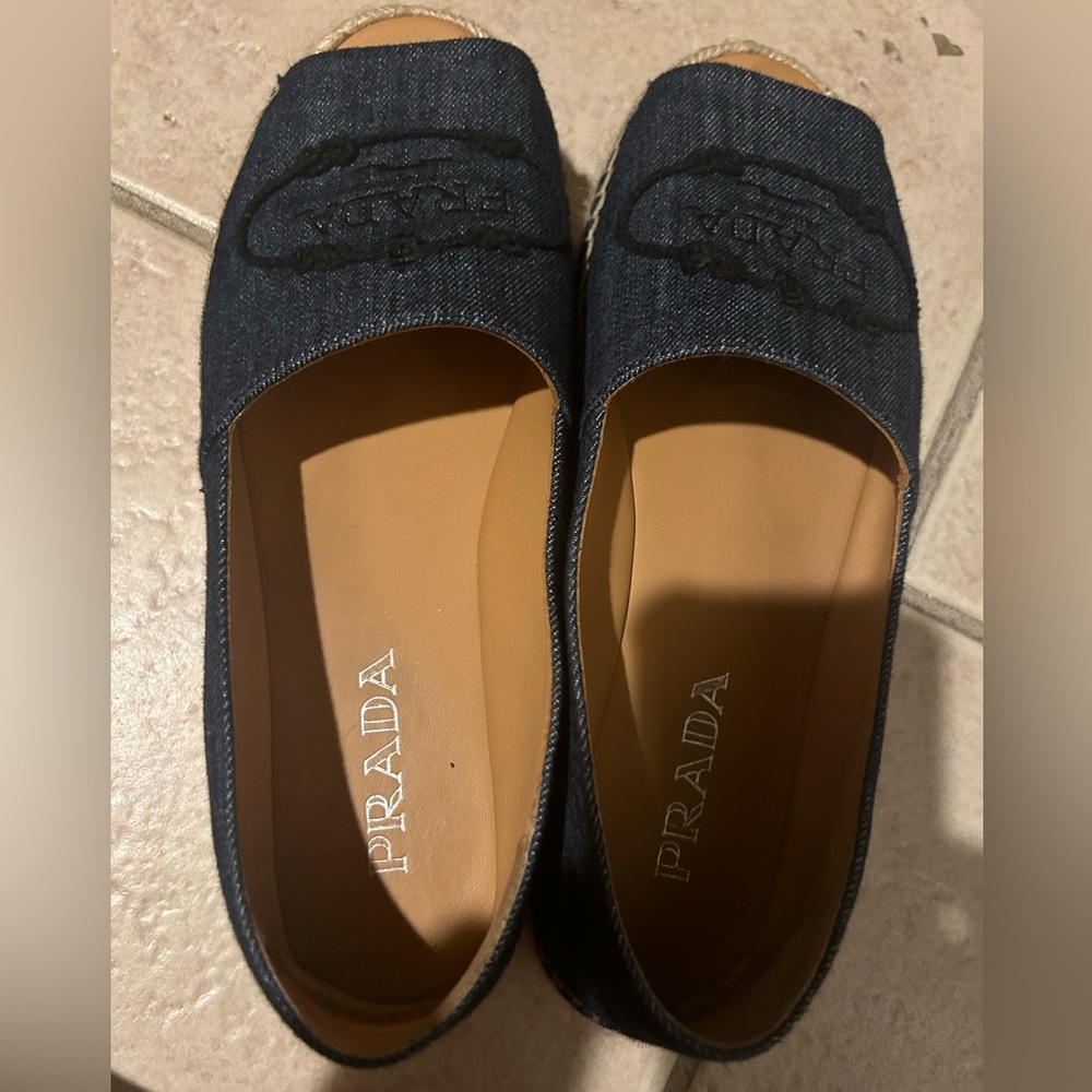 Prada denim espadrilles, mint condition. Barely worn